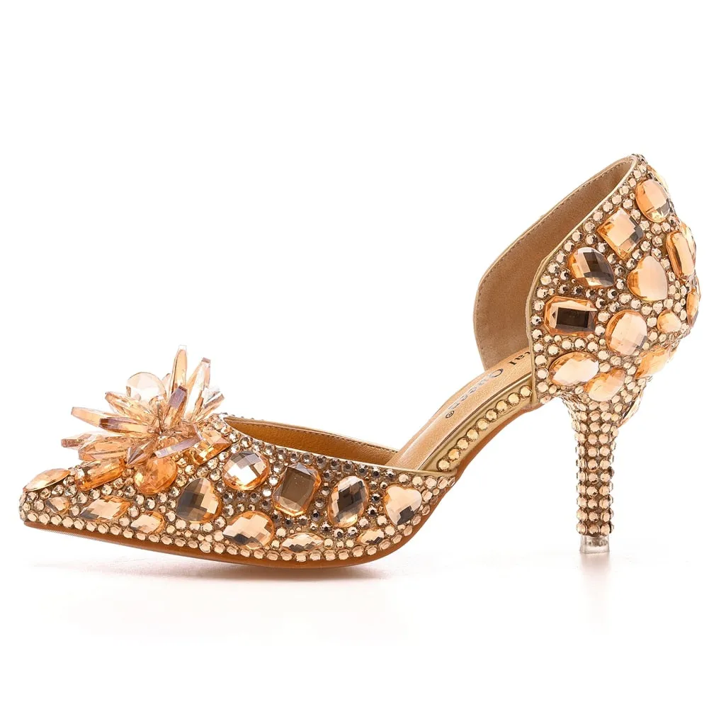 Rhinestone Crystal Princess Party Dress Shoes