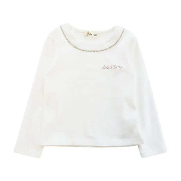 Rhinestone Logo Top - White