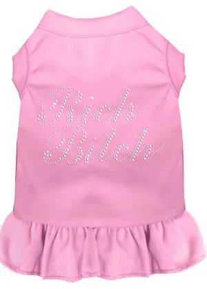 Rhinestone Rich Bitch Dress Light Pink Xxxl (20)