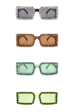 Rhinestone Square Sunglasses