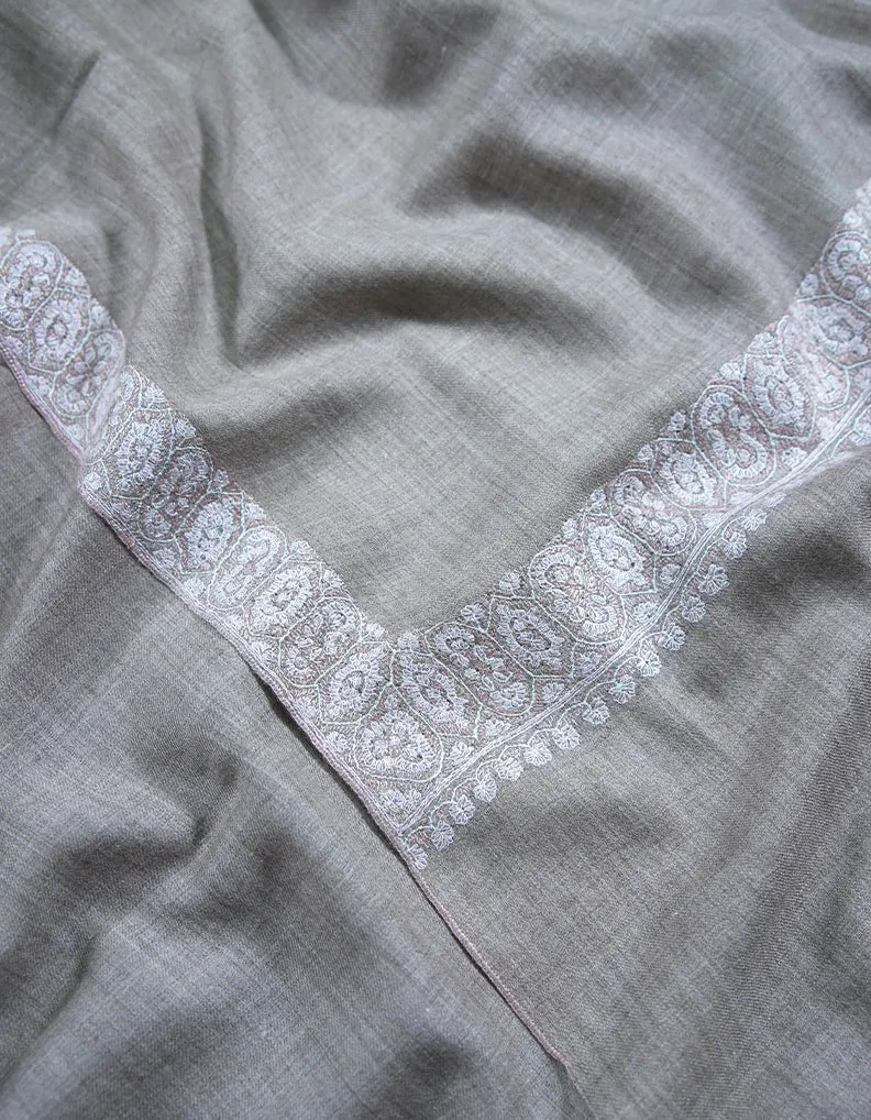 rhino gray embroidery pashmina shawl 8750