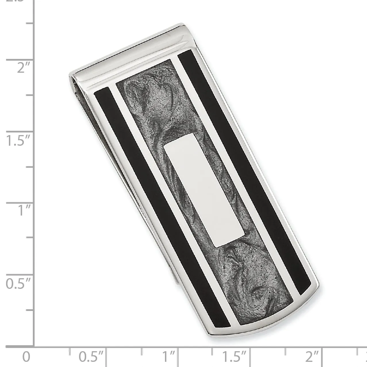 Rhodium Plated Black Grey Colored Money Clip