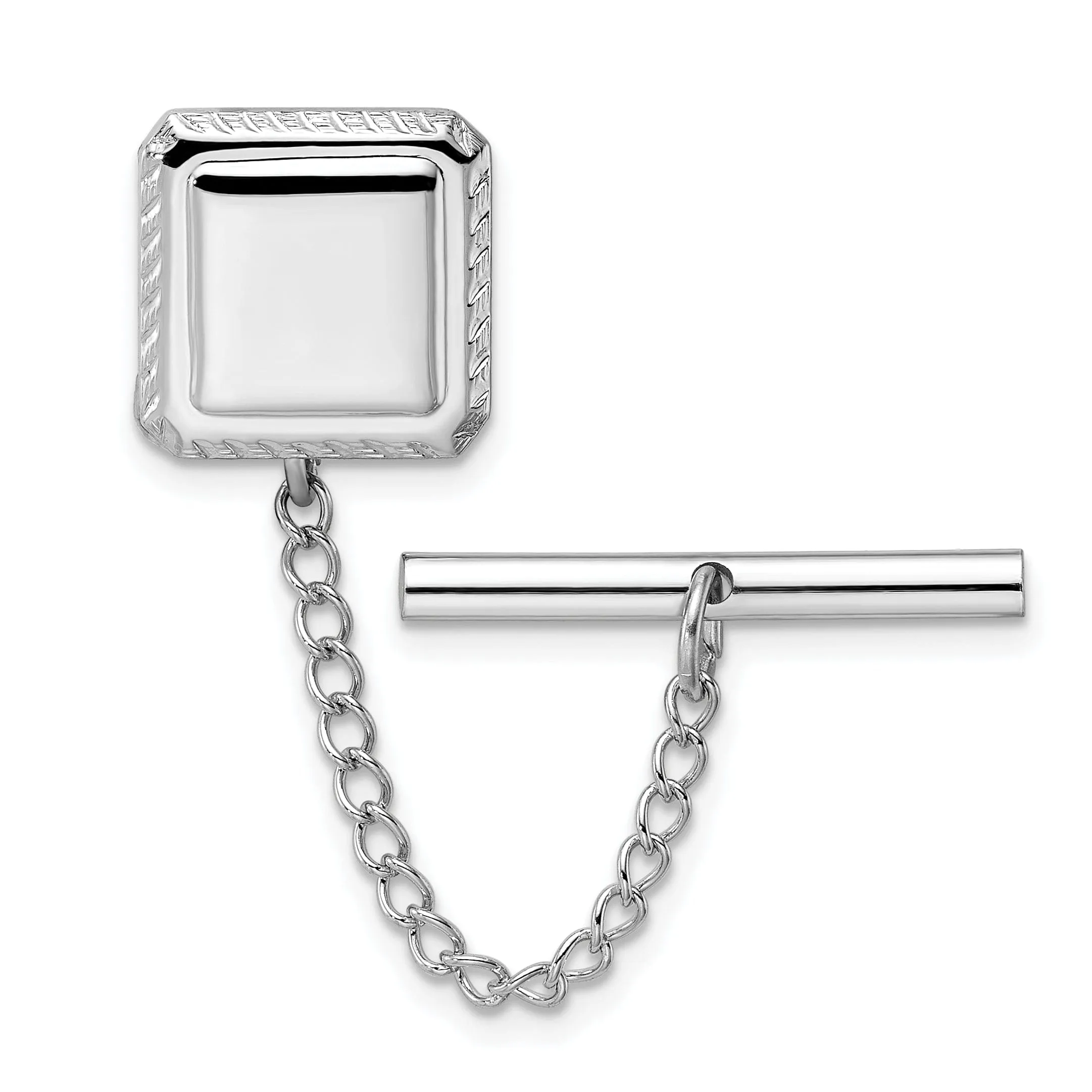 Rhodium Plated Square Tie Tac