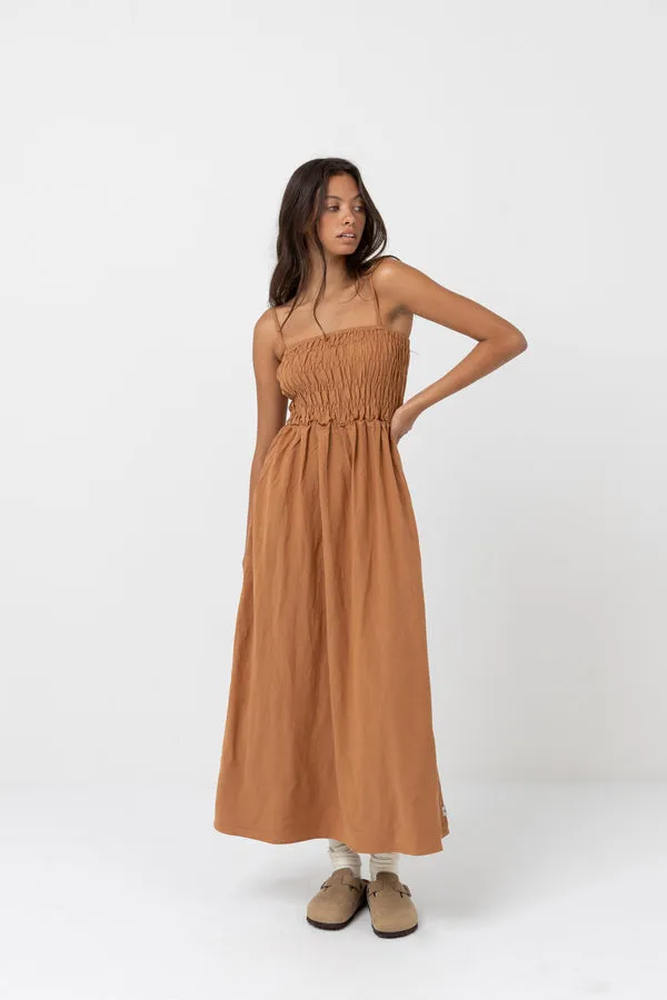 Rhythm Classic Shirred Midi Dress