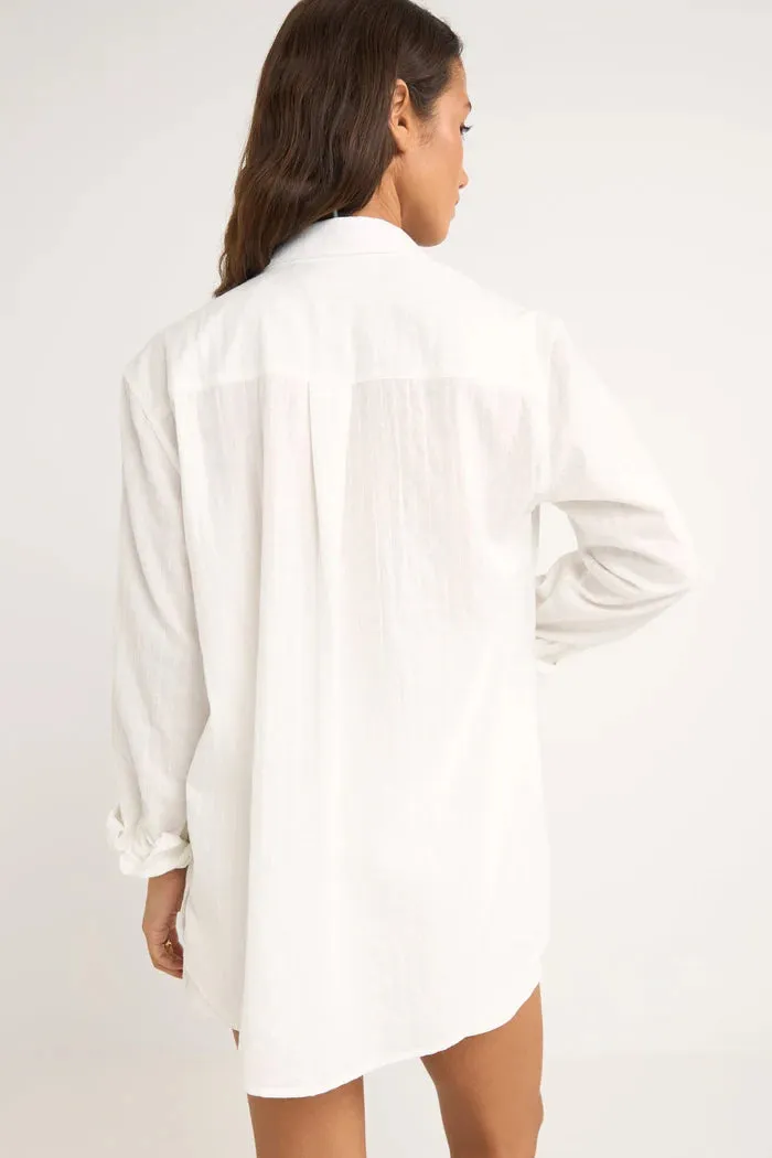 Rhythm Textured Overswim Top - OFF WHITE