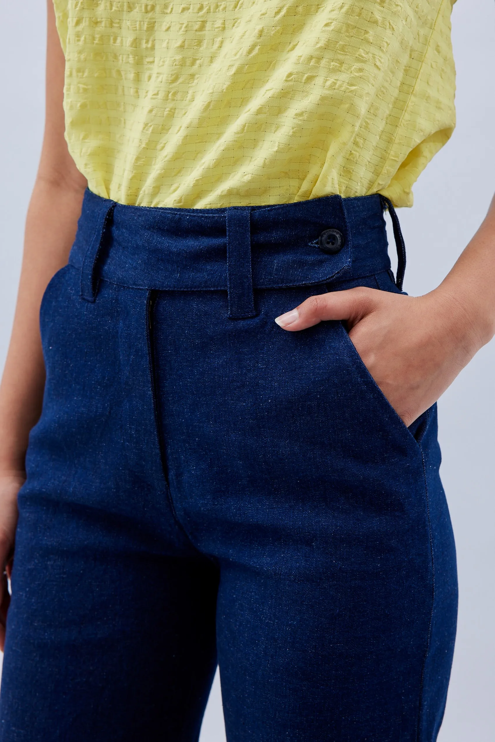 Rib Cage Manhattan Pant in Blue