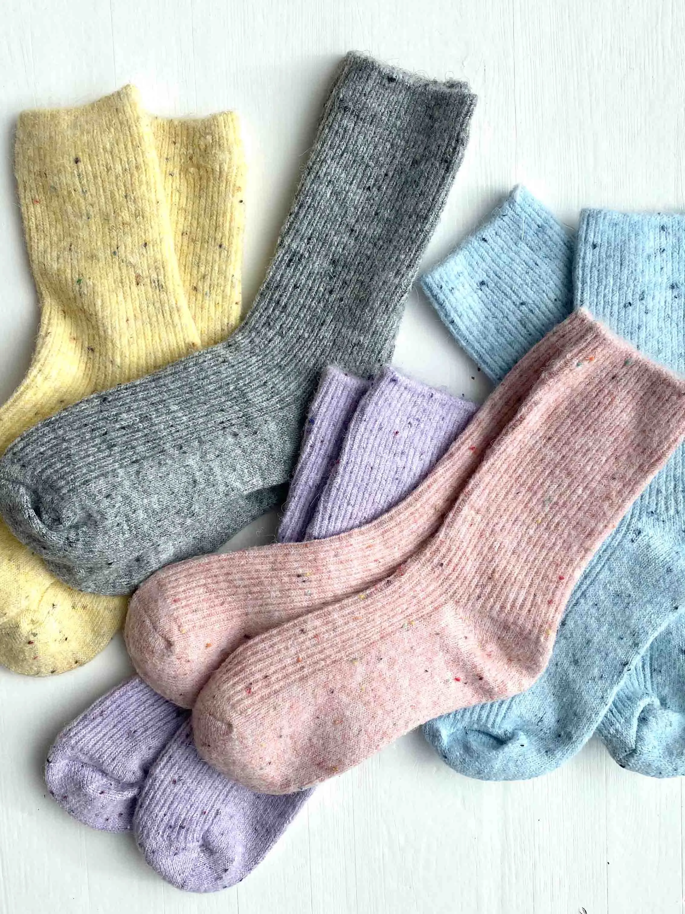 RIB WOOL SOCKS // RAINBOW