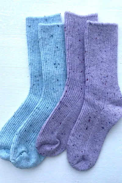 RIB WOOL SOCKS // RAINBOW