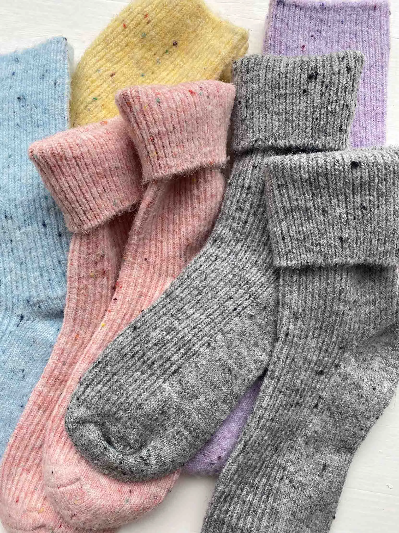 RIB WOOL SOCKS // RAINBOW