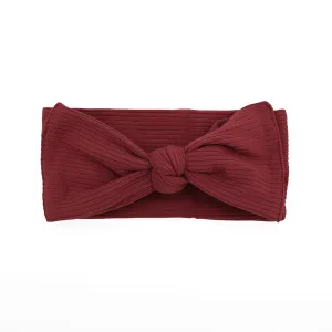 Ribbed Bamboo Adjustable Headband - Burgundy