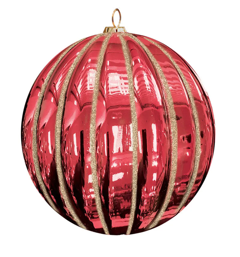 Ribbed Commercial Ornaments (Set of 12) 2 Sizes, 3 Styles