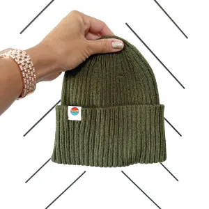 Ribbed Knit Beanie | Green