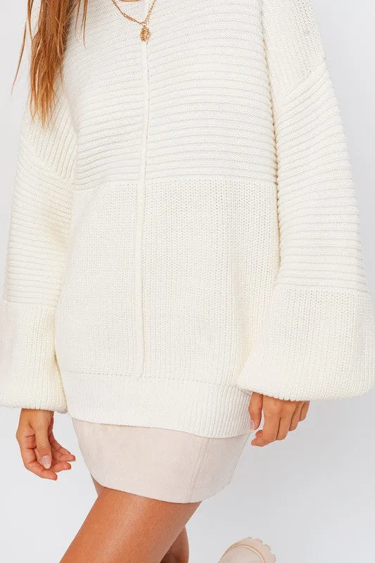 RIBBED KNIT SWEATER