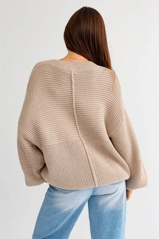 RIBBED KNIT SWEATER