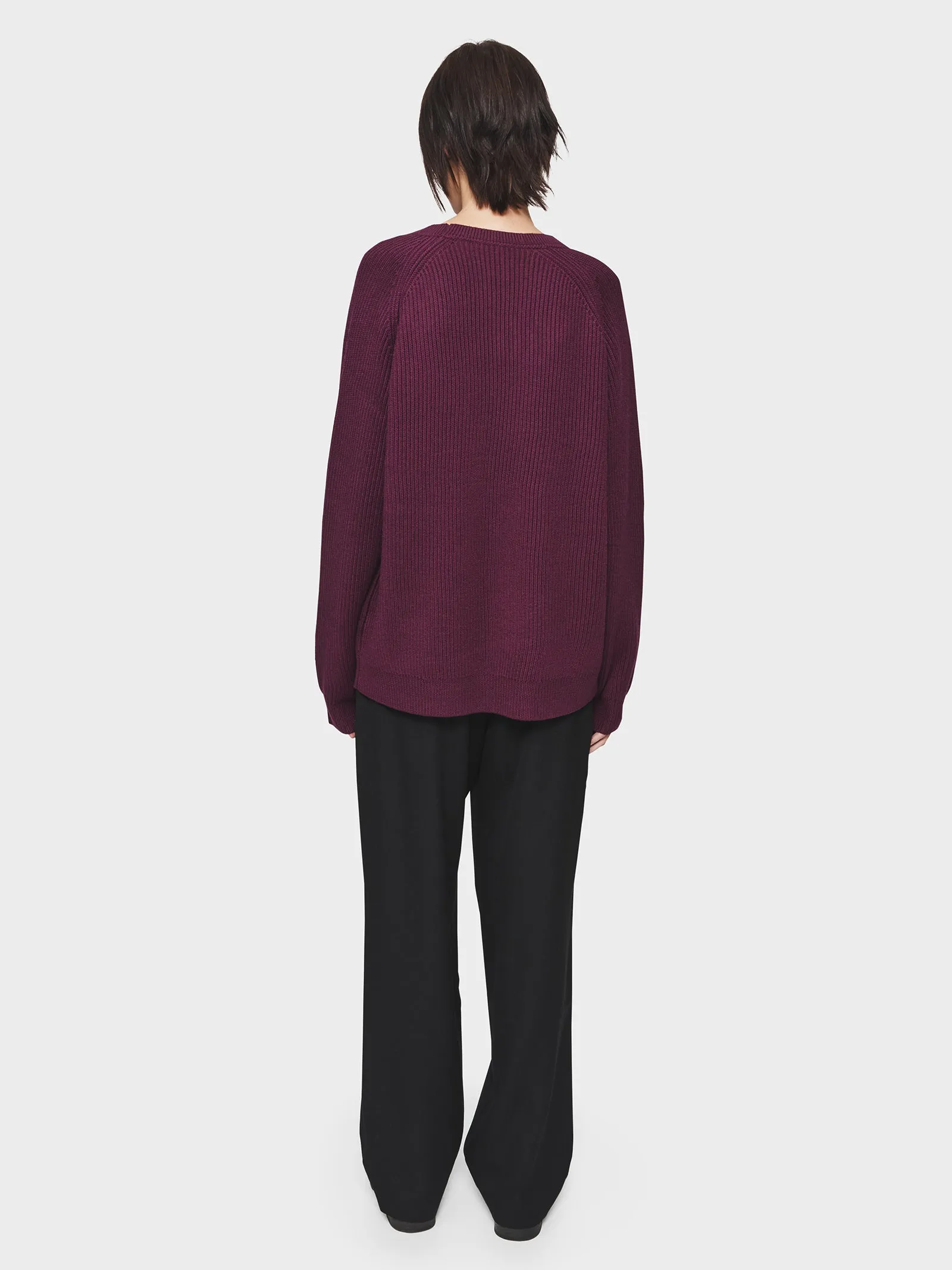 Ribbed Raglan in Plum