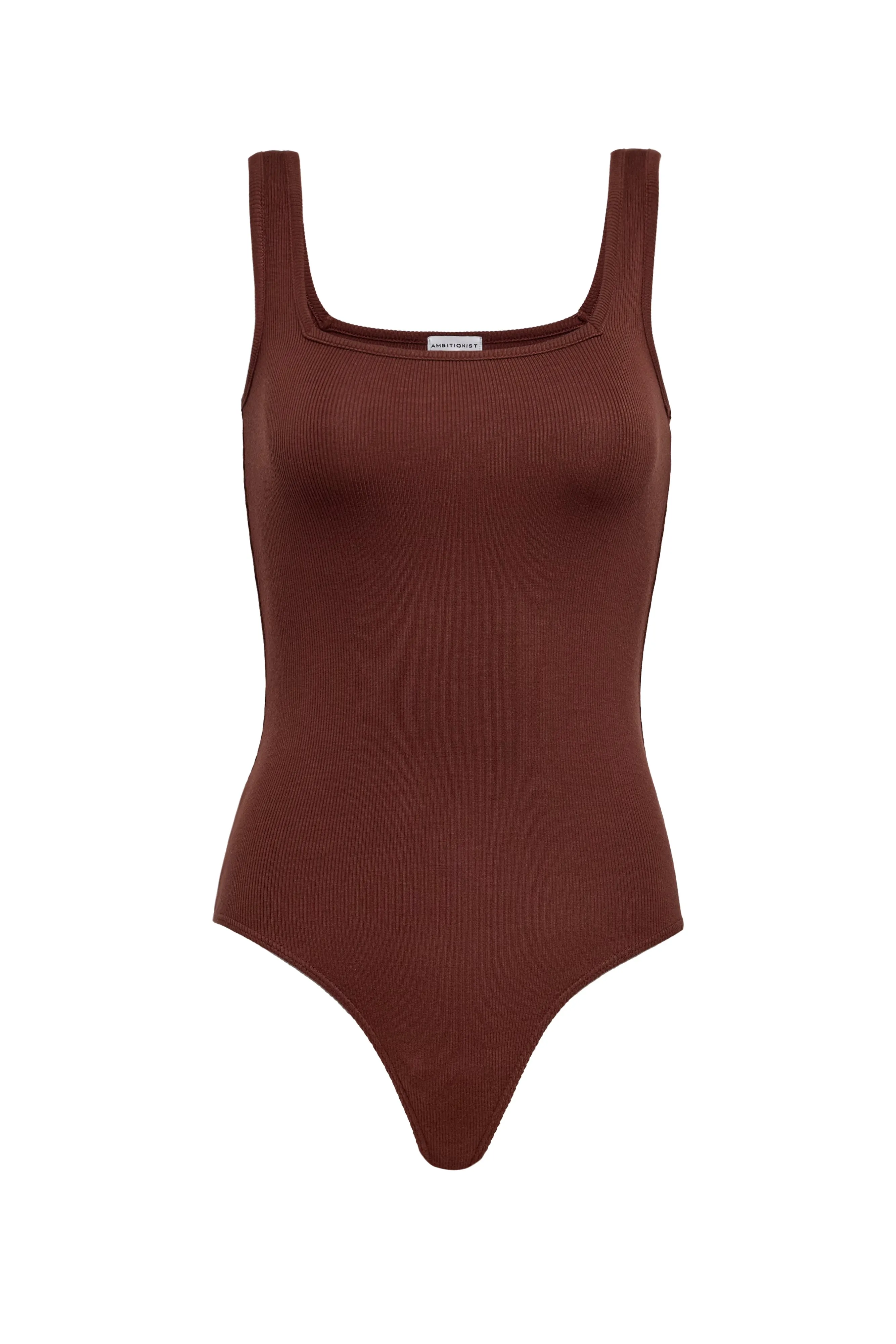 Ribbed Square Neck Tank Bodysuit