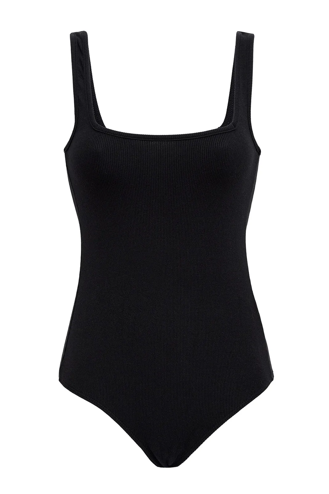 Ribbed Square Neck Tank Bodysuit