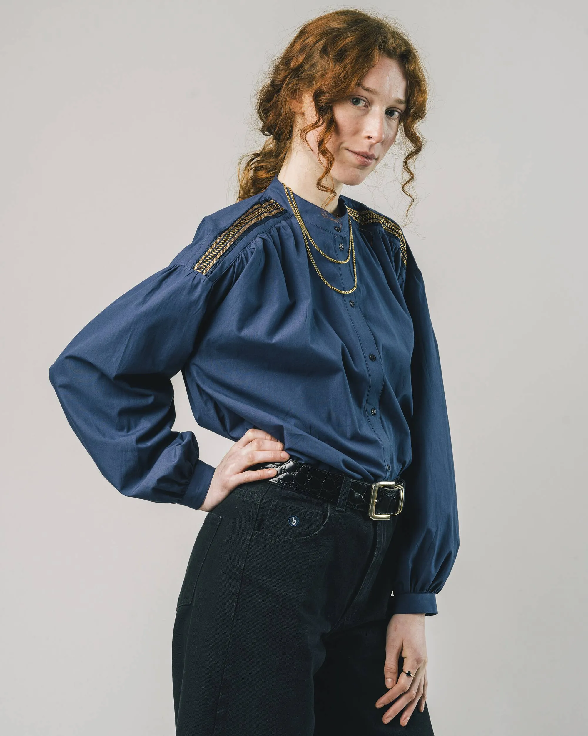 Ribbon Blouse Navy