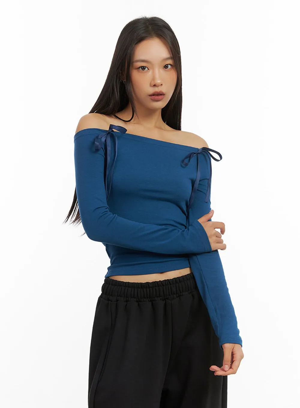 Ribbon Off Shoulder Top IO409