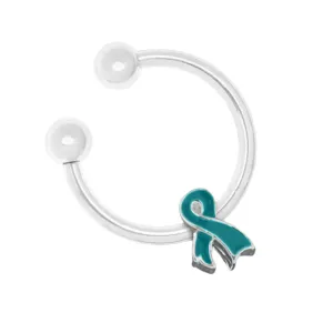 Ribbon Shaped Teal Key Chain