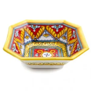 Ricamo Rosso Full Pattern Octagonal Square Bowl