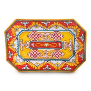 Ricamo Rosso Octagonal Platter, Large Size