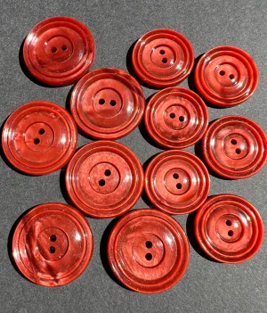 Rich Cinnamon Brown Vintage Buttons - 2.3cm or 1.9cm in Lots of 6 or 12