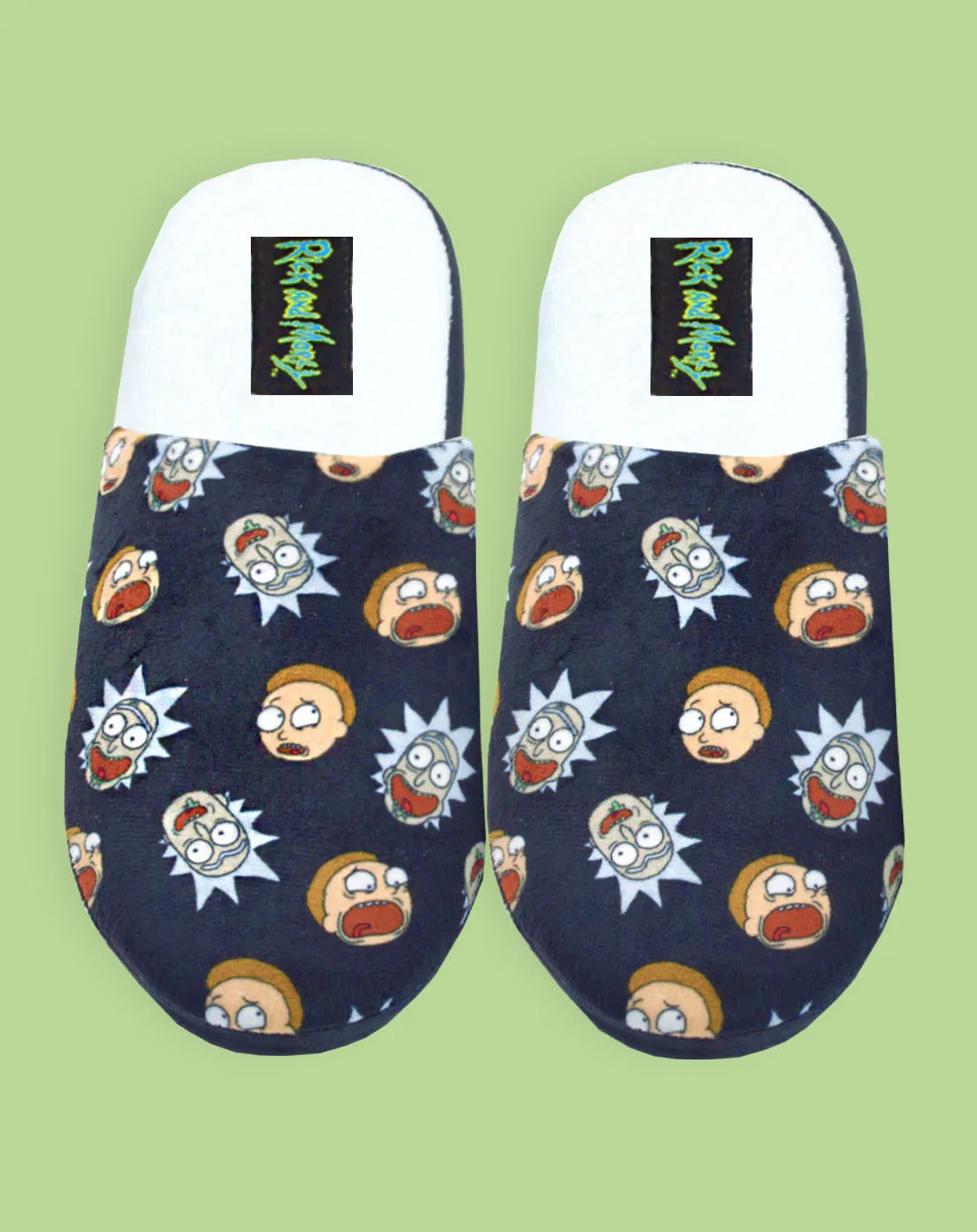 Rick And Morty Character Navy Blue Adults Mule Slip On Slippers