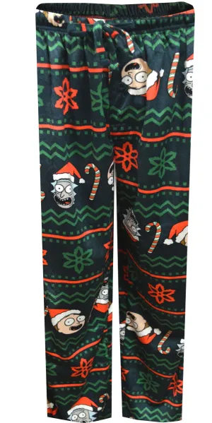 Rick and Morty Fair Isle Christmas Silky Fleece Loungepants