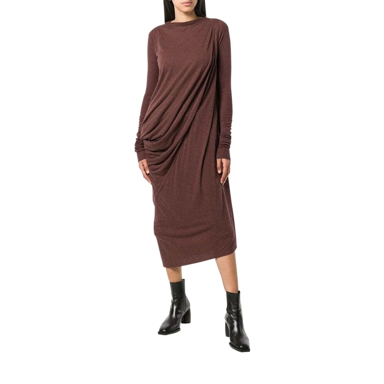 Rick Owens Lilies Side Drape Knit Dress