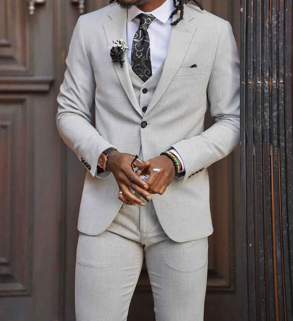 Rick Slim Fit Mono Collared Grey Suit