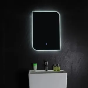 Rida Decors Wall Mirror with LED 3 Light Options (White Light, Natural Light, Warm Light) Makeup/Bathroom Mirror Wall Mounted Makeup Shaving Mirror 18x24 inch | GN-MIRR-018