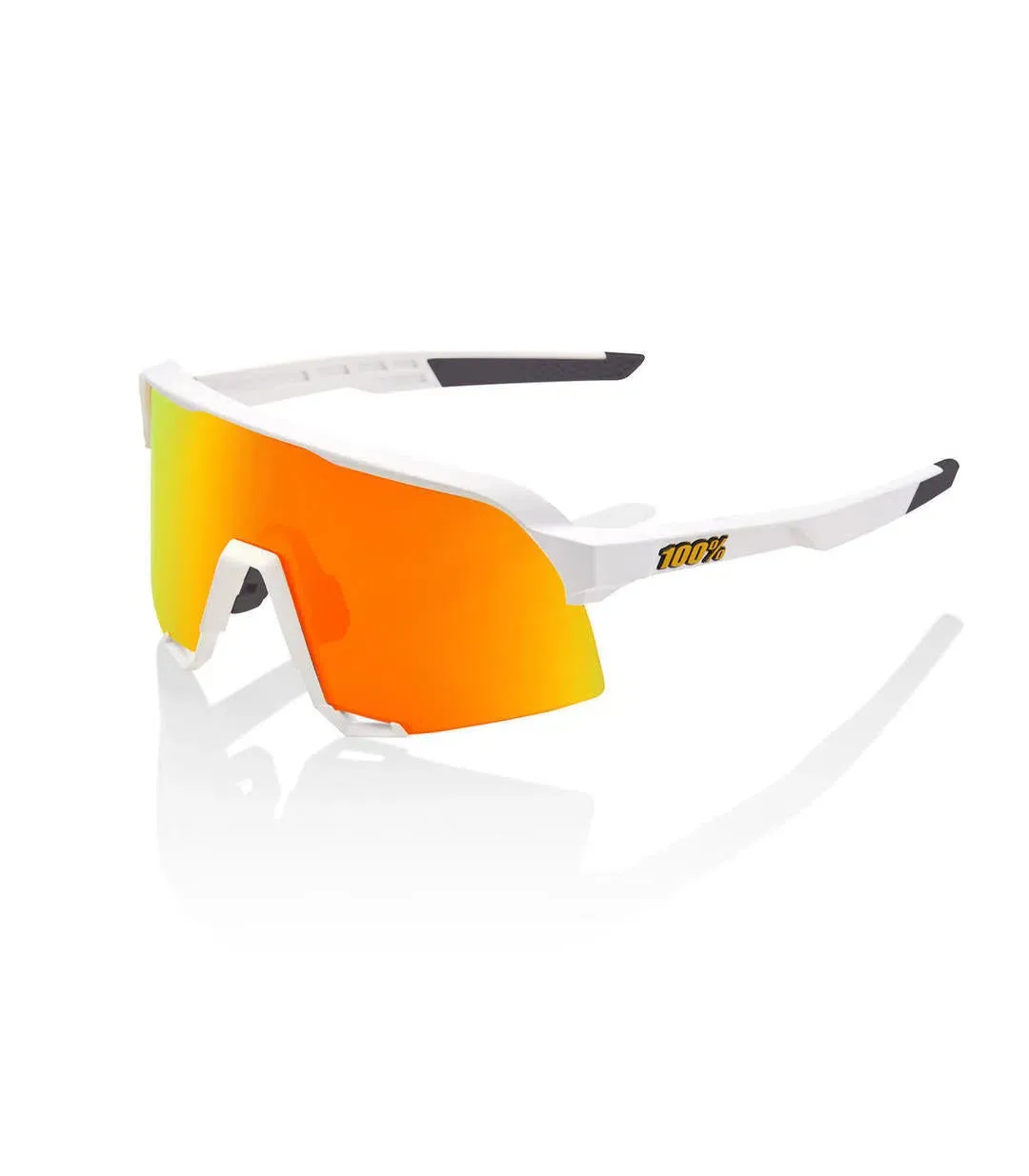 RIDE 100% Eyewear S3 - Soft Tact White Hiper Red Multilayer Mirror Lens