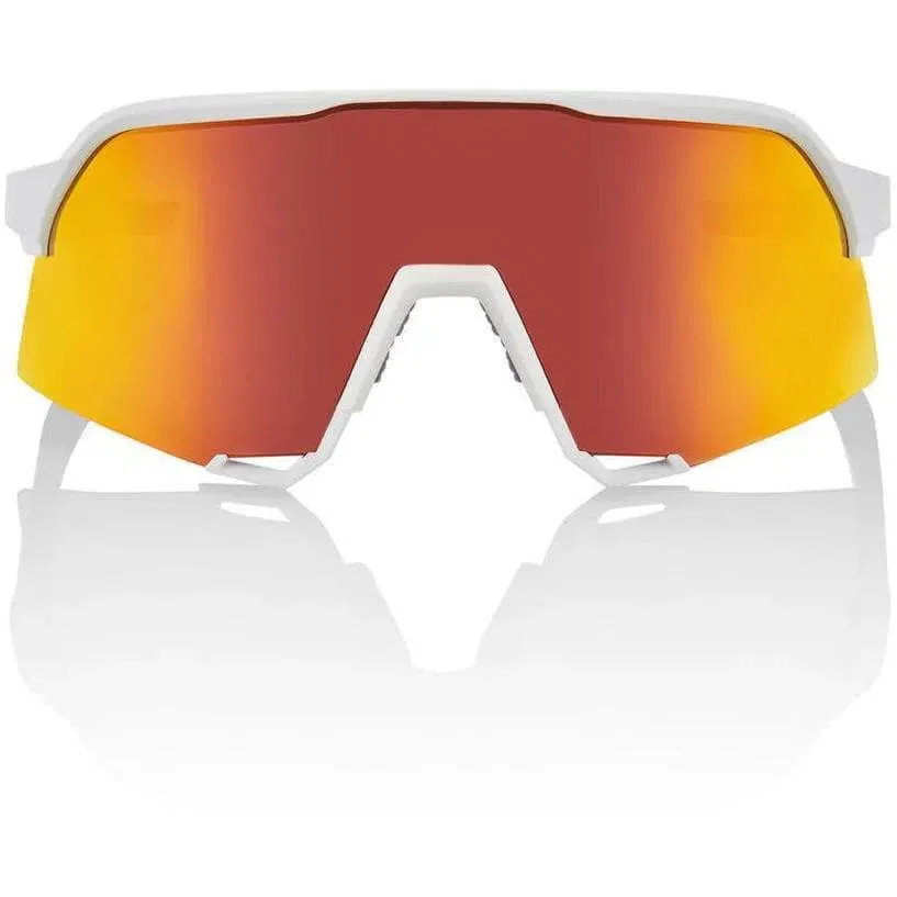 RIDE 100% Eyewear S3 - Soft Tact White Hiper Red Multilayer Mirror Lens