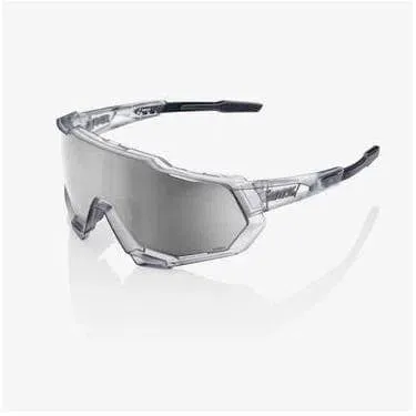 RIDE 100% Eyewear Speedtrap Matte Translucent Crystal Grey - HiPER Silver Mirror Lens