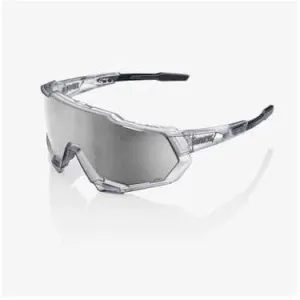 RIDE 100% Eyewear Speedtrap Matte Translucent Crystal Grey - HiPER Silver Mirror Lens