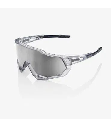 RIDE 100% Eyewear Speedtrap Matte Translucent Crystal Grey - HiPER Silver Mirror Lens