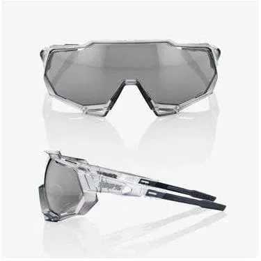 RIDE 100% Eyewear Speedtrap Matte Translucent Crystal Grey - HiPER Silver Mirror Lens