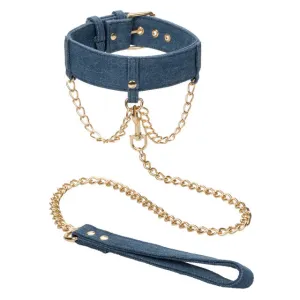 Ride 'em™ Premium Denim Collection Collar with Leash