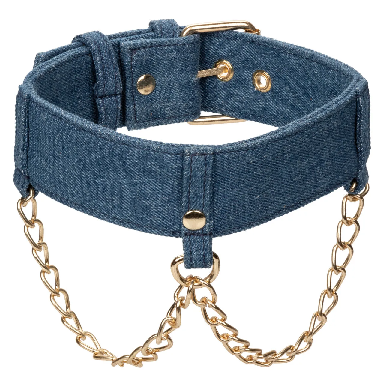 Ride 'em™ Premium Denim Collection Collar with Leash