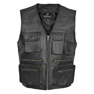 RIDERACT® Cargo Biker Leather Vest