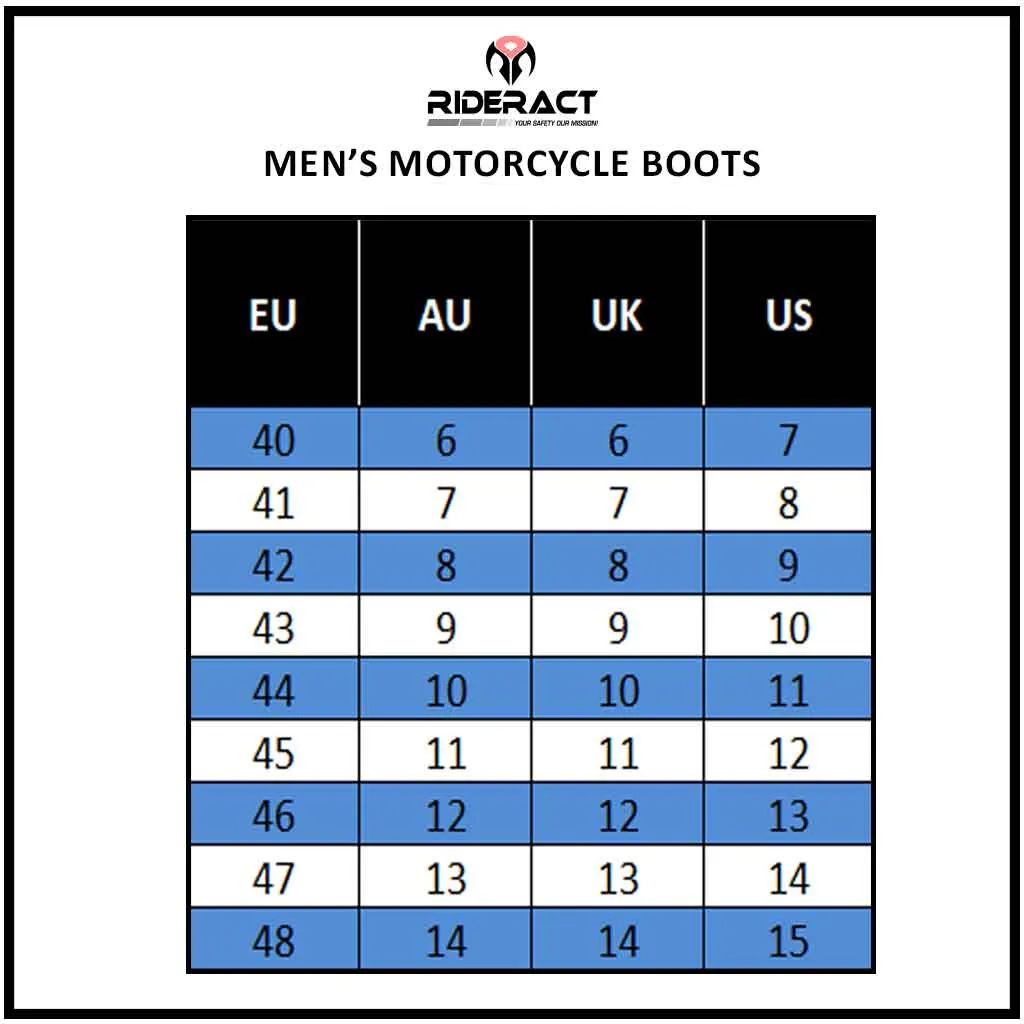 RIDERACT® Men's Motorcycle Boots Black Integral Moto Sneakers