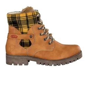 Rieker 785G1-68 Mid Boot (Women) - Ocker/Yellow-Black/Steppe