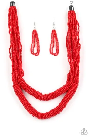 Right As RAINFOREST Red Necklace - Paparazzi Accessories