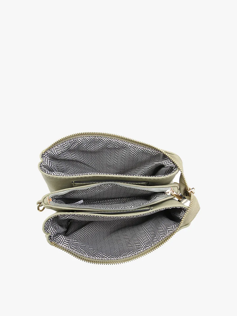 Riley 3 Compartment Crossbody/Wristlet - Camo