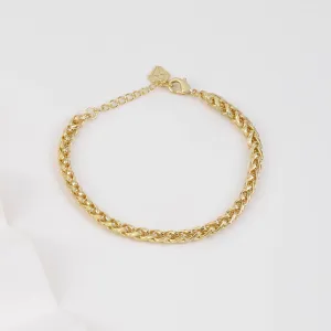 Riley Rope Chain Gold Bracelet