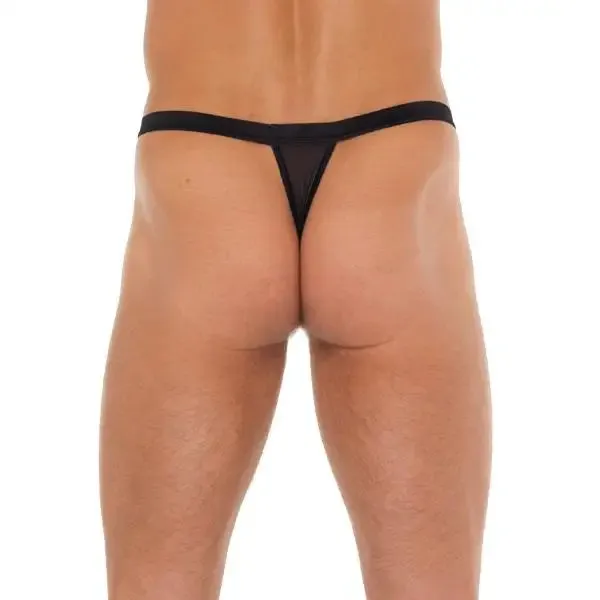 Rimba Mens Black G-string with Red Pouch