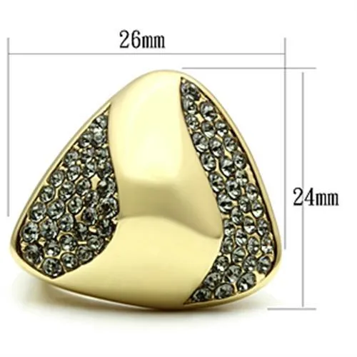 Ring Top GRD Crystal Black Diamond GL311 for Women Style Plating