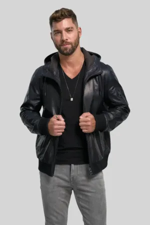 Rino Hooded Leather Jacket