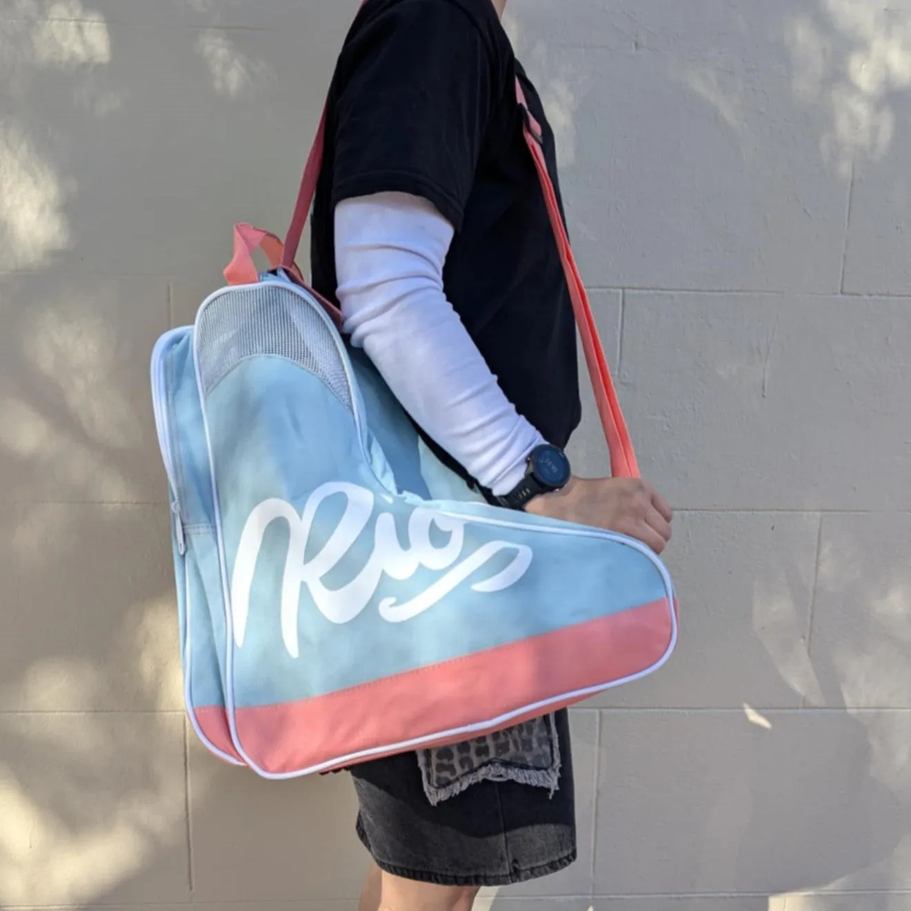 Rio Roller Script Teal and Coral Skate Bag